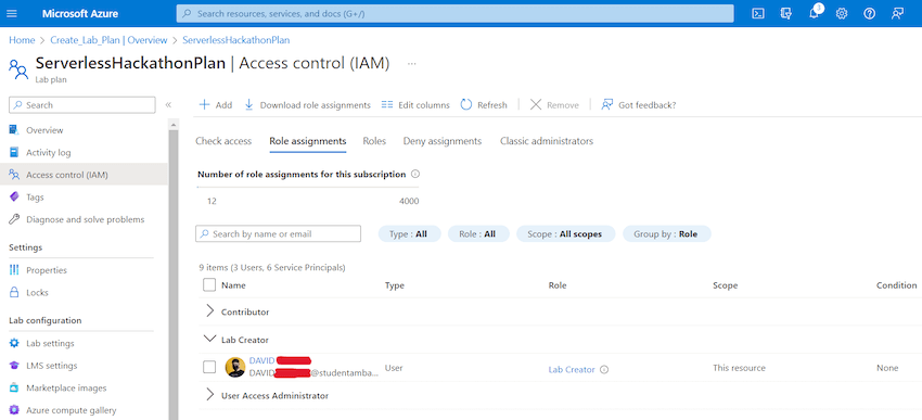 In Identity and Access Management you will notice the educator has the role you just assigned to.